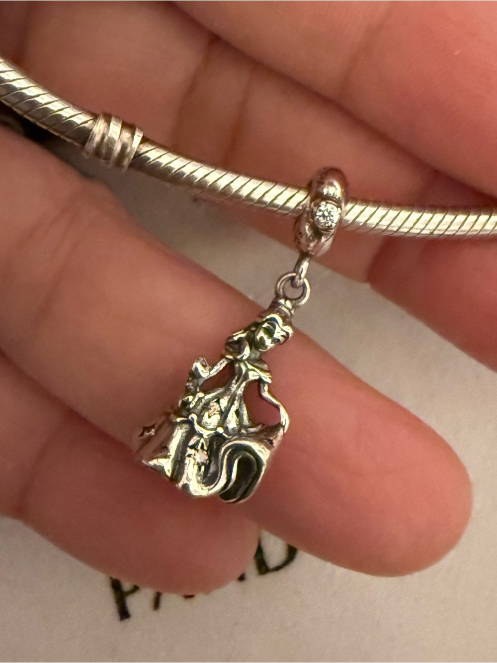 Pandora Silver Belle and Beast Dancing Charm Bracelet Charm - Picture 5 of 8
